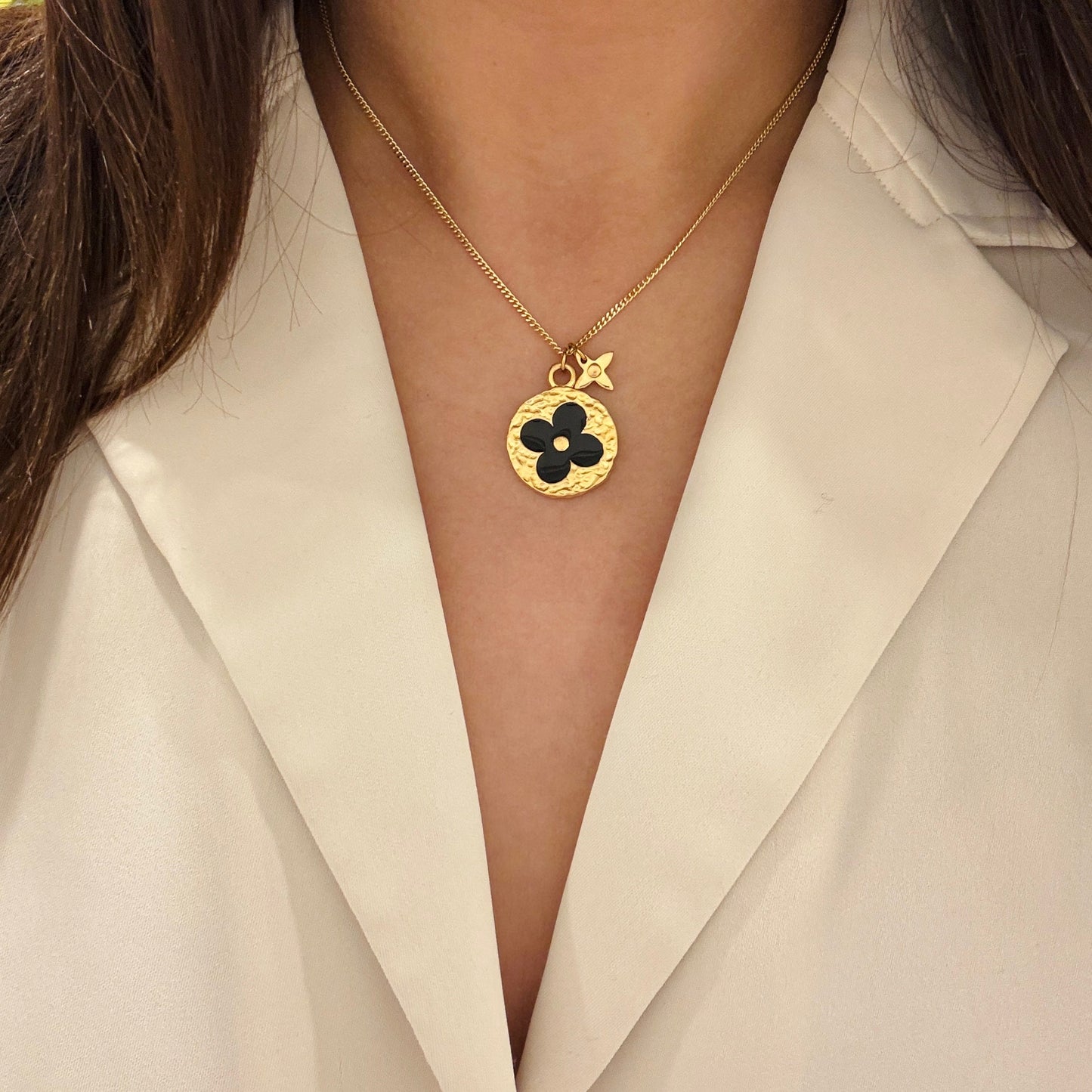 Authentic repurposed Louis Vuitton monogram necklace