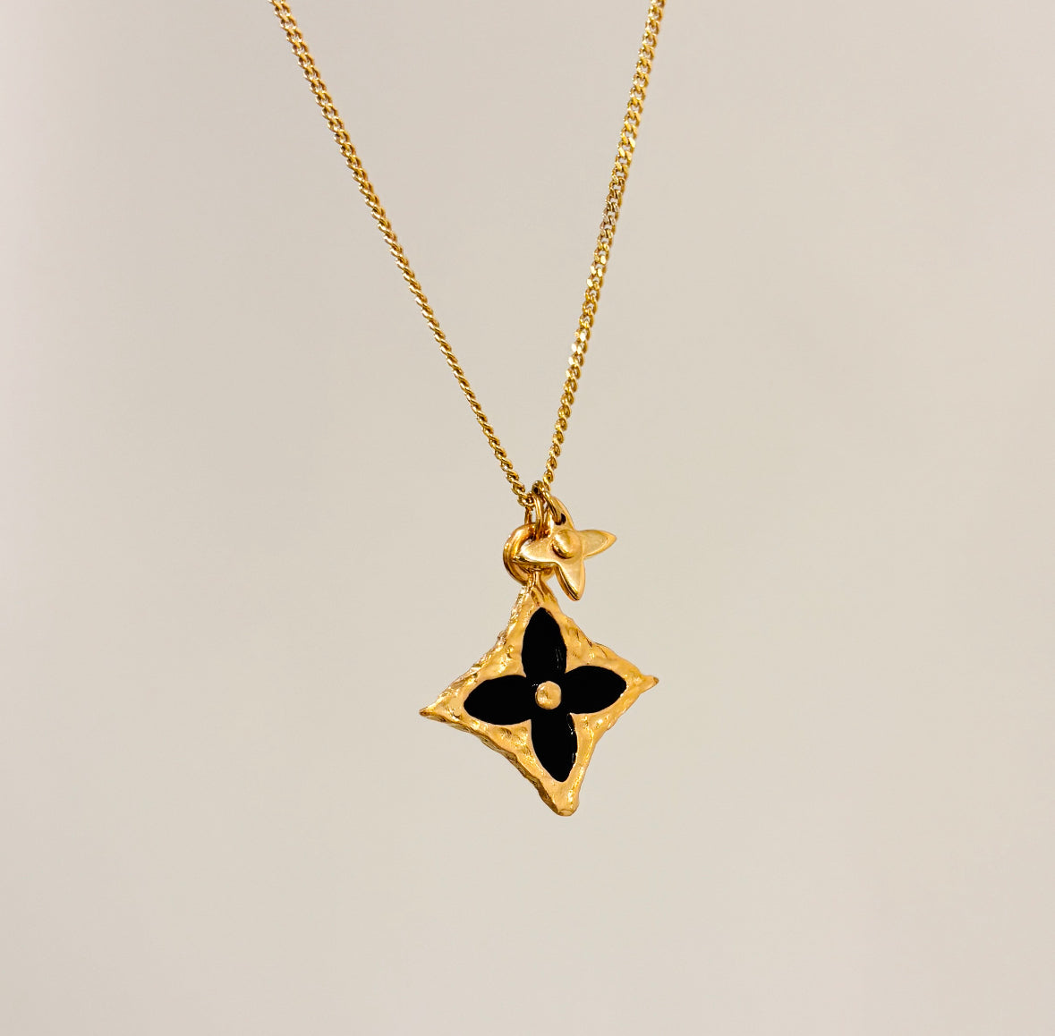 Authentic repurposed Louis Vuitton monogram necklace