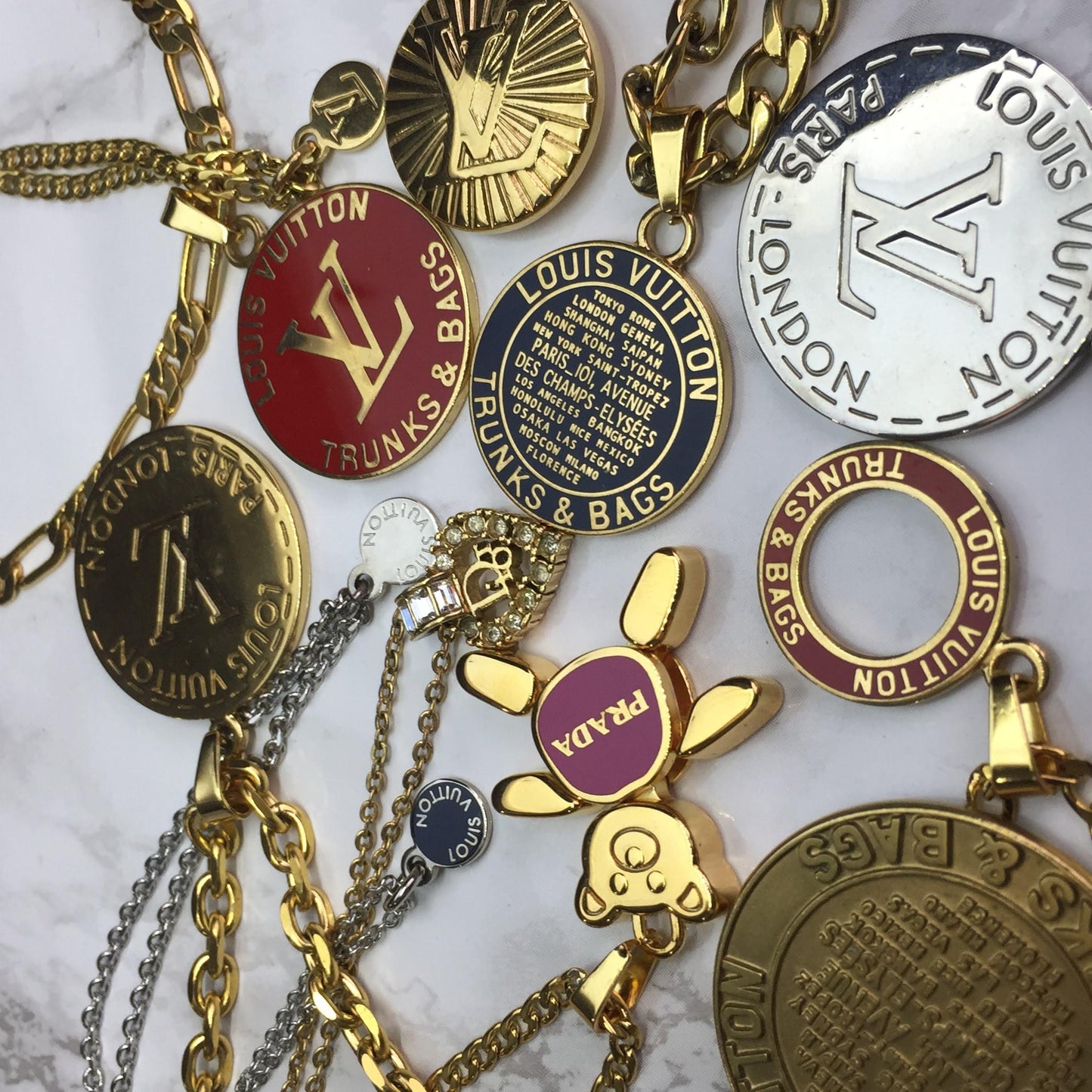 Authentic Louis Vuitton Blue -Reworked Necklace