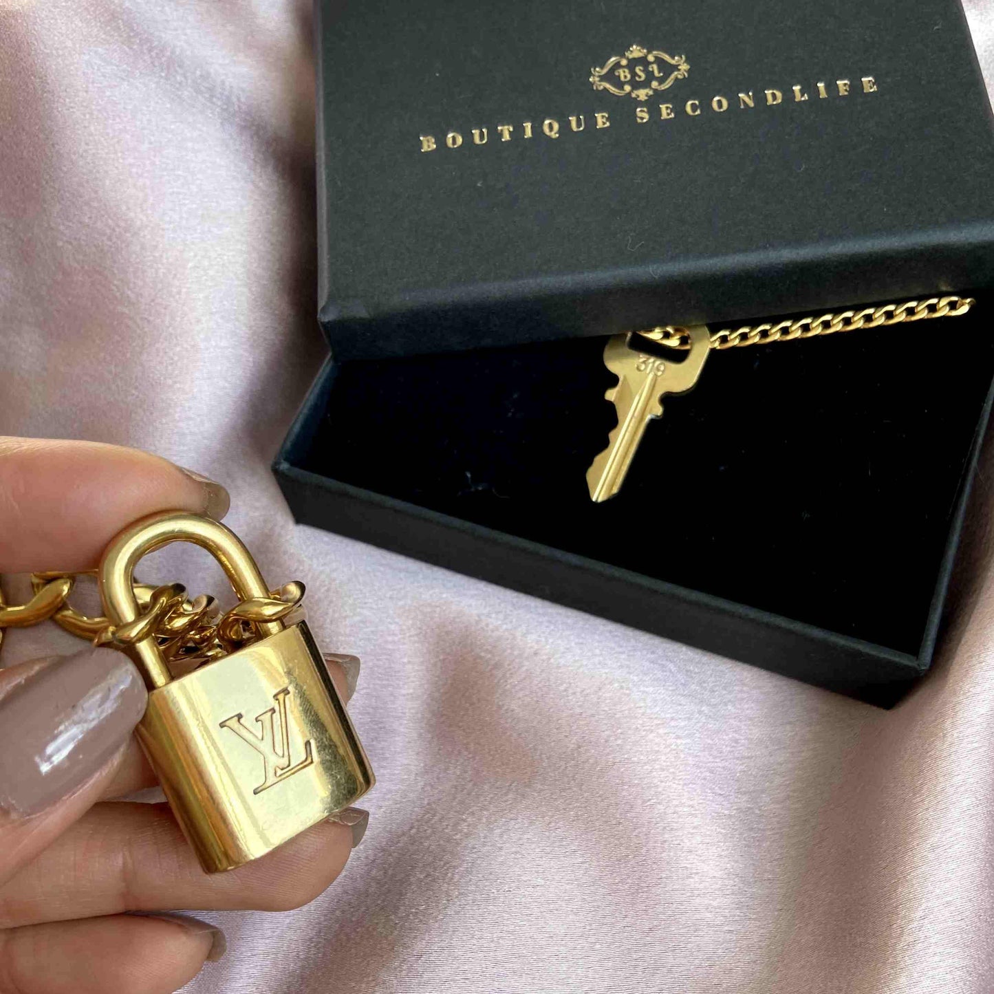 Louis Vuitton Padlock Necklace with Double Chain