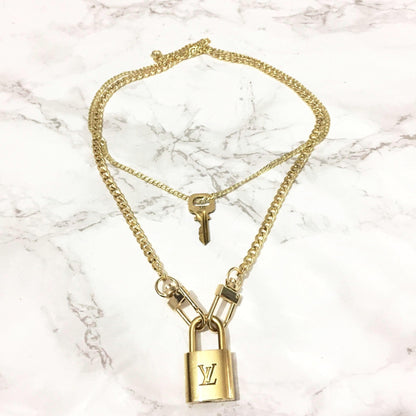 Louis Vuitton Padlock Necklace with Double Chain For Him