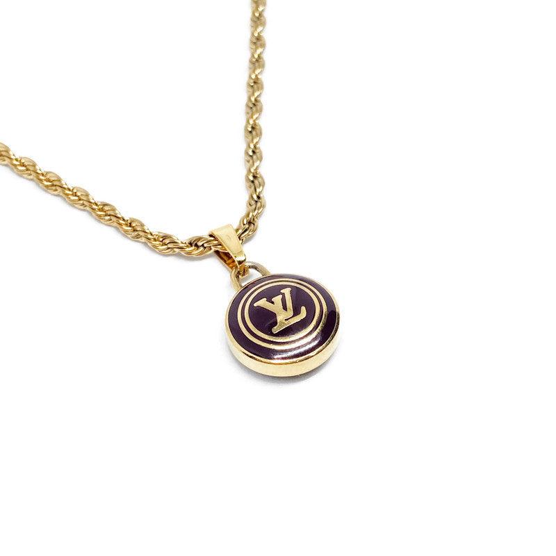 Authentic Louis Vuitton Logo Pastilles Pendant Necklace