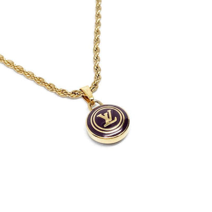 Authentic Louis Vuitton Logo Pastilles Pendant Necklace