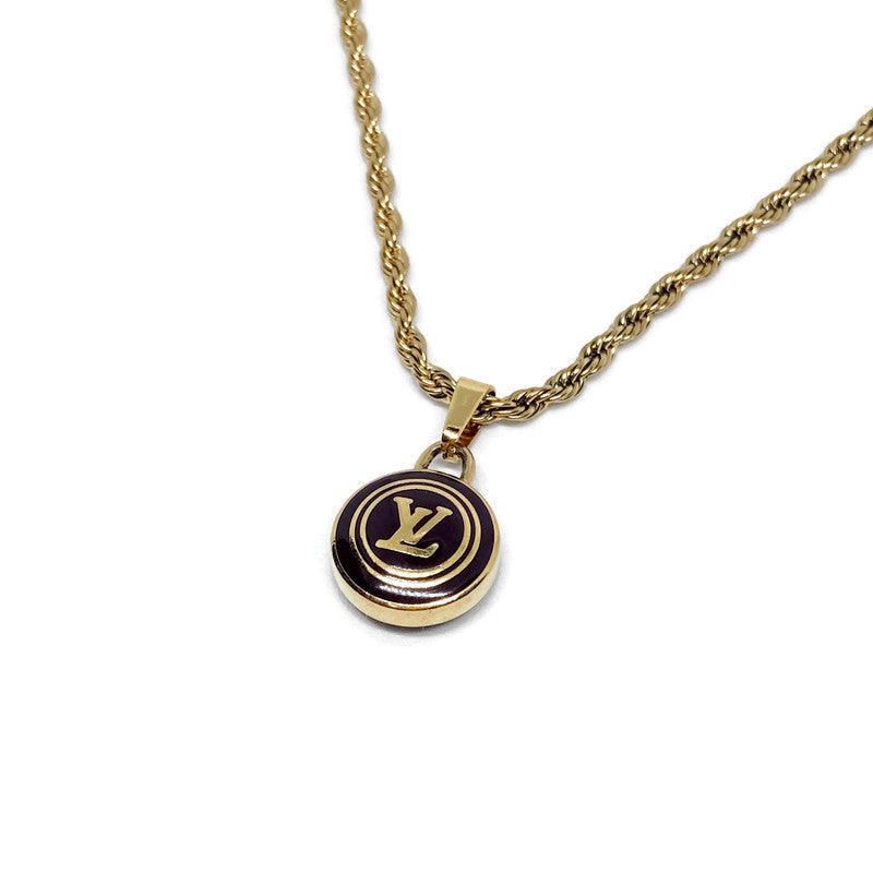 Authentic Louis Vuitton Logo Pastilles Pendant Necklace