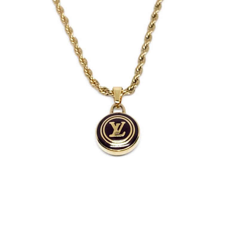 Authentic Louis Vuitton Logo Pastilles Pendant Necklace