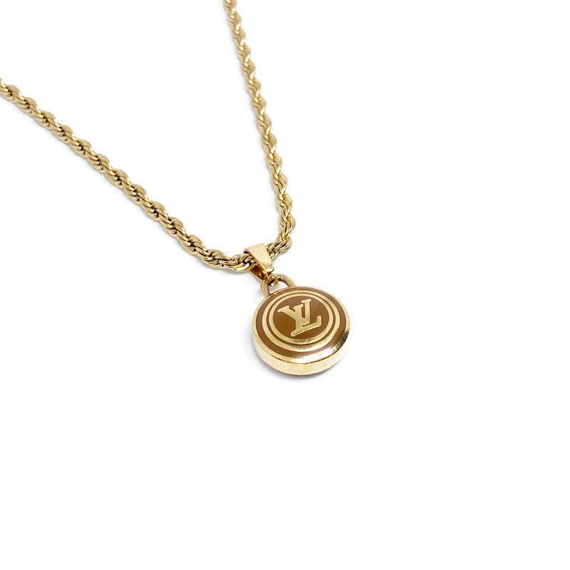 Authentic Louis Vuitton Logo Pastilles Pendant Necklace