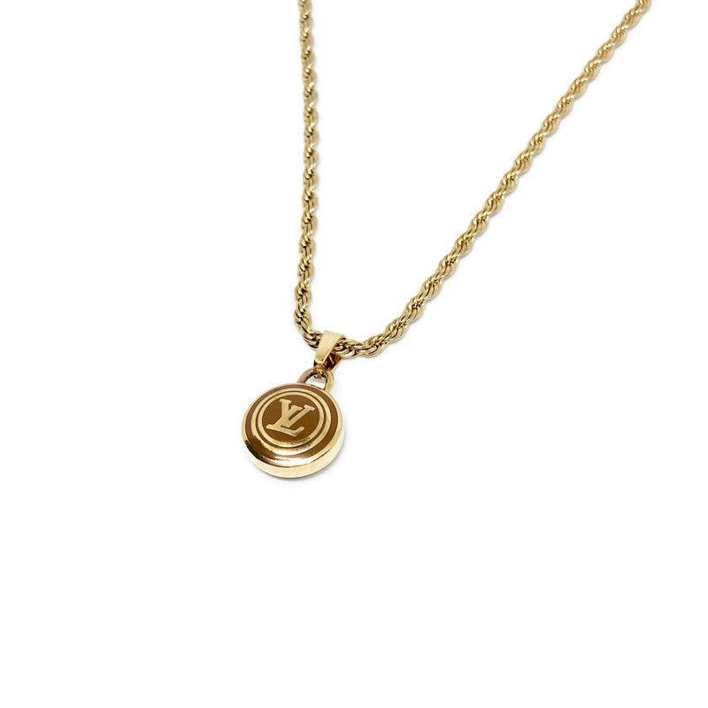 Authentic Louis Vuitton Logo Pastilles Pendant Necklace