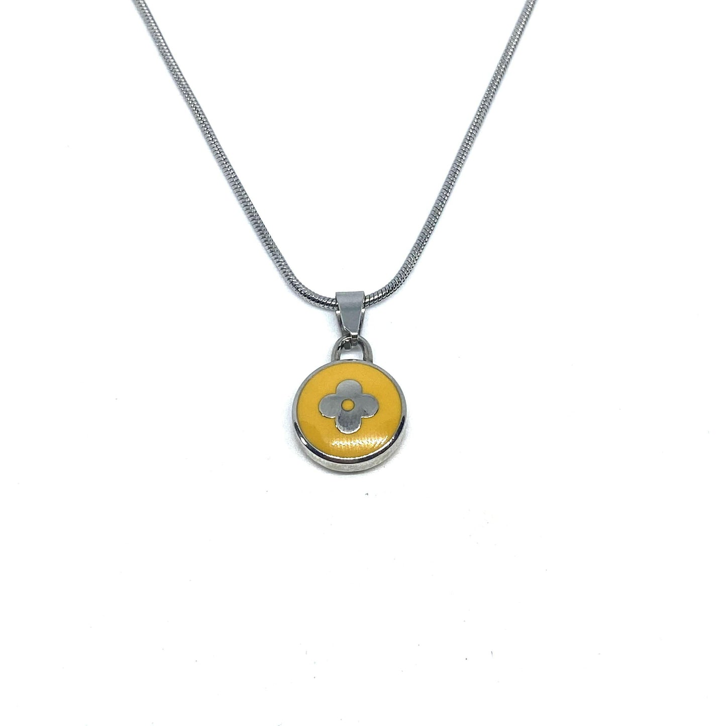 Authentic Louis Vuitton Yellow Pendant Reworked Necklace