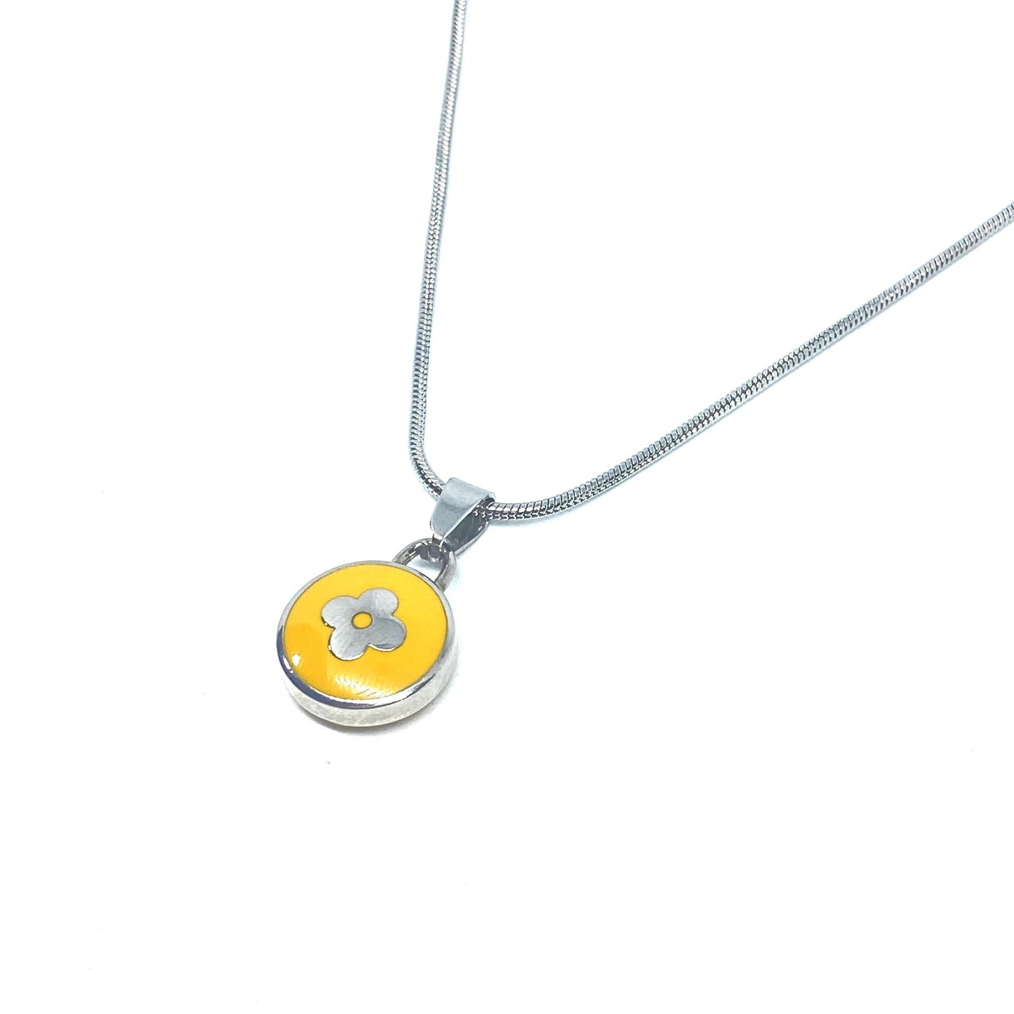 Authentic Louis Vuitton Yellow Pendant Reworked Necklace