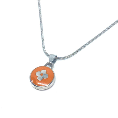 Authentic Louis Vuitton Orange Pendant Reworked Necklace