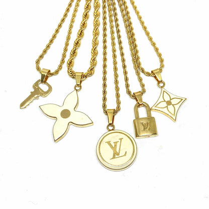 Authentic Louis Vuitton White Pendant- Two Necklace