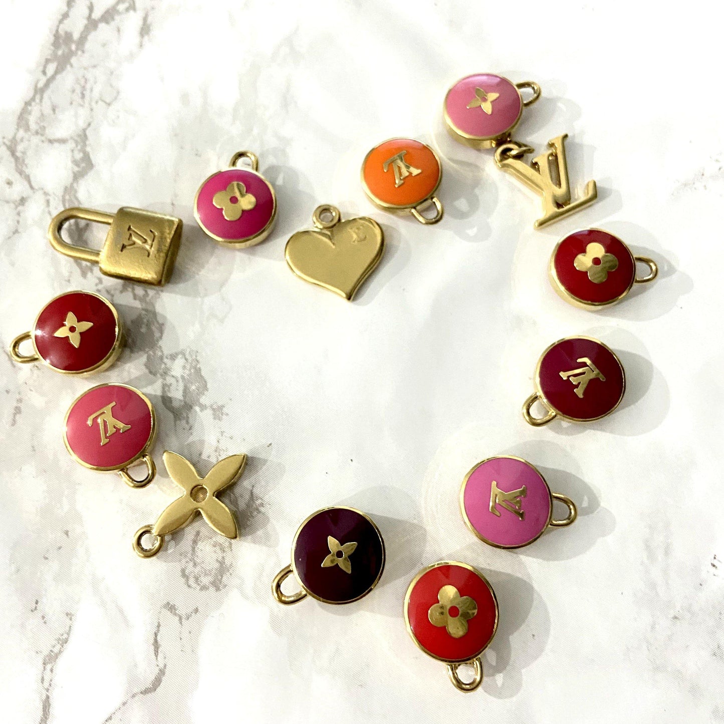 Authentic Louis Vuitton Logo Pendant Pastilles Roses