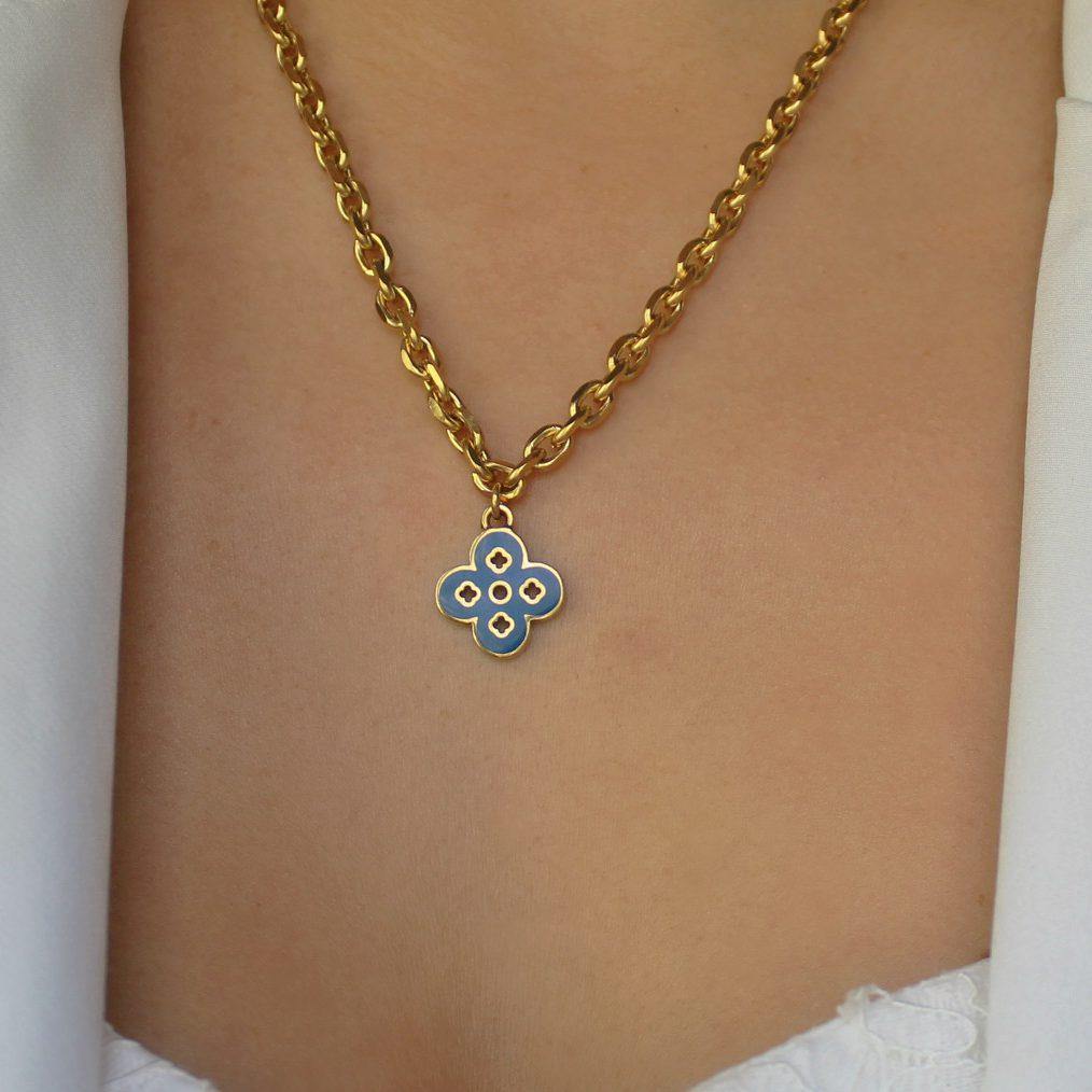 Authentic Louis Vuitton Blue Pendant Reworked Pendant