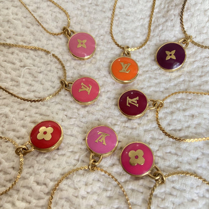 Authentic Louis Vuitton Logo Pendant Pastilles Roses