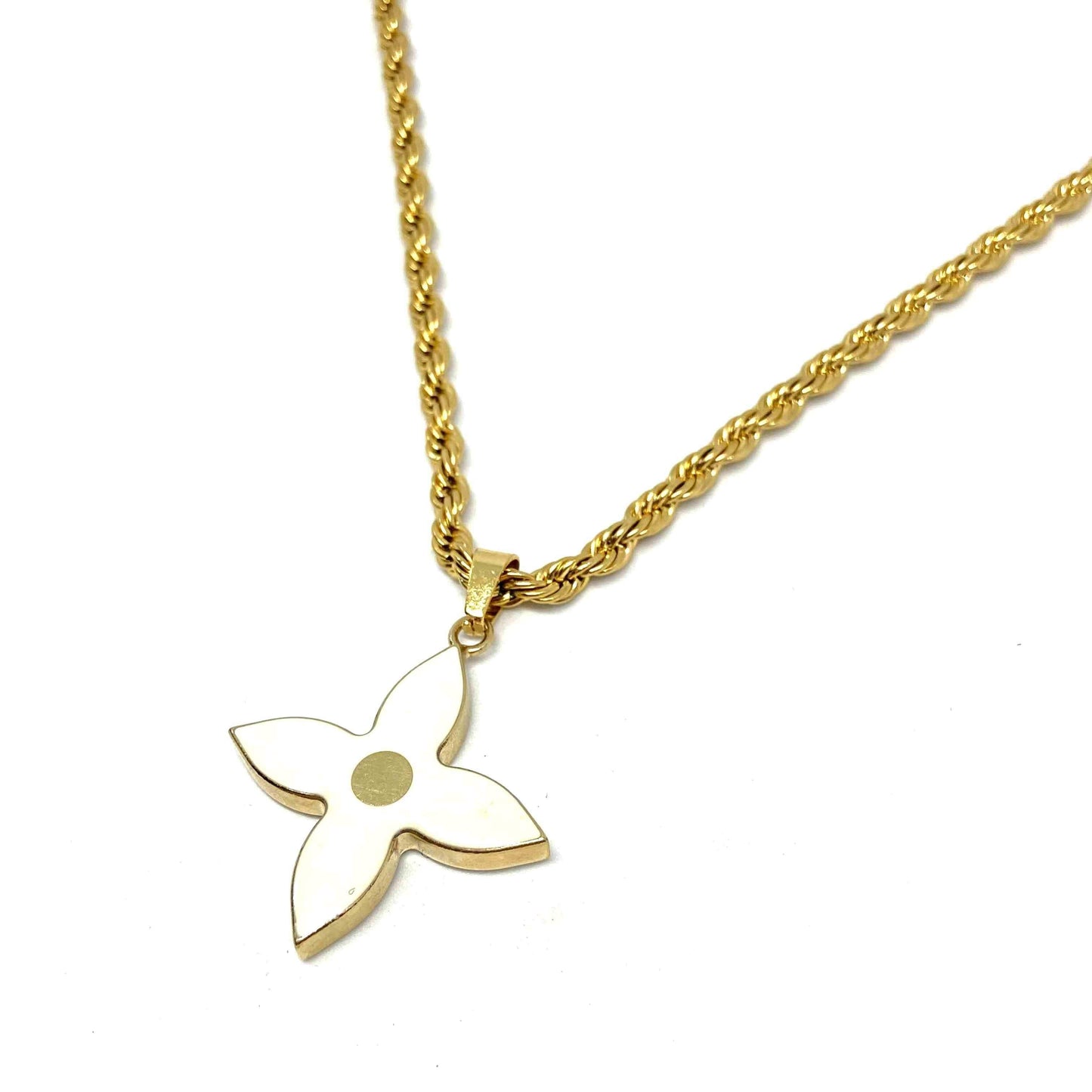 Authentic Louis Vuitton White Pendant- Two Necklace