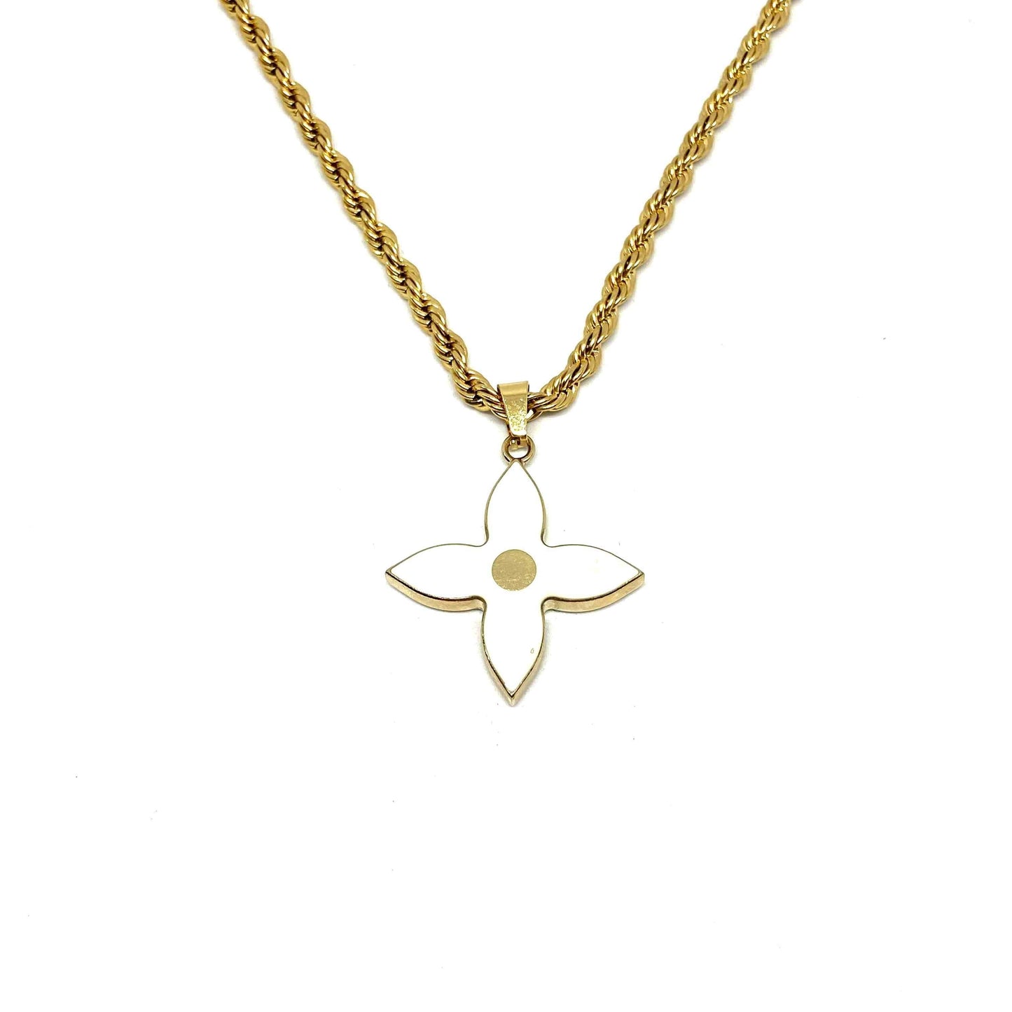 Authentic Louis Vuitton White Pendant- Two Necklace