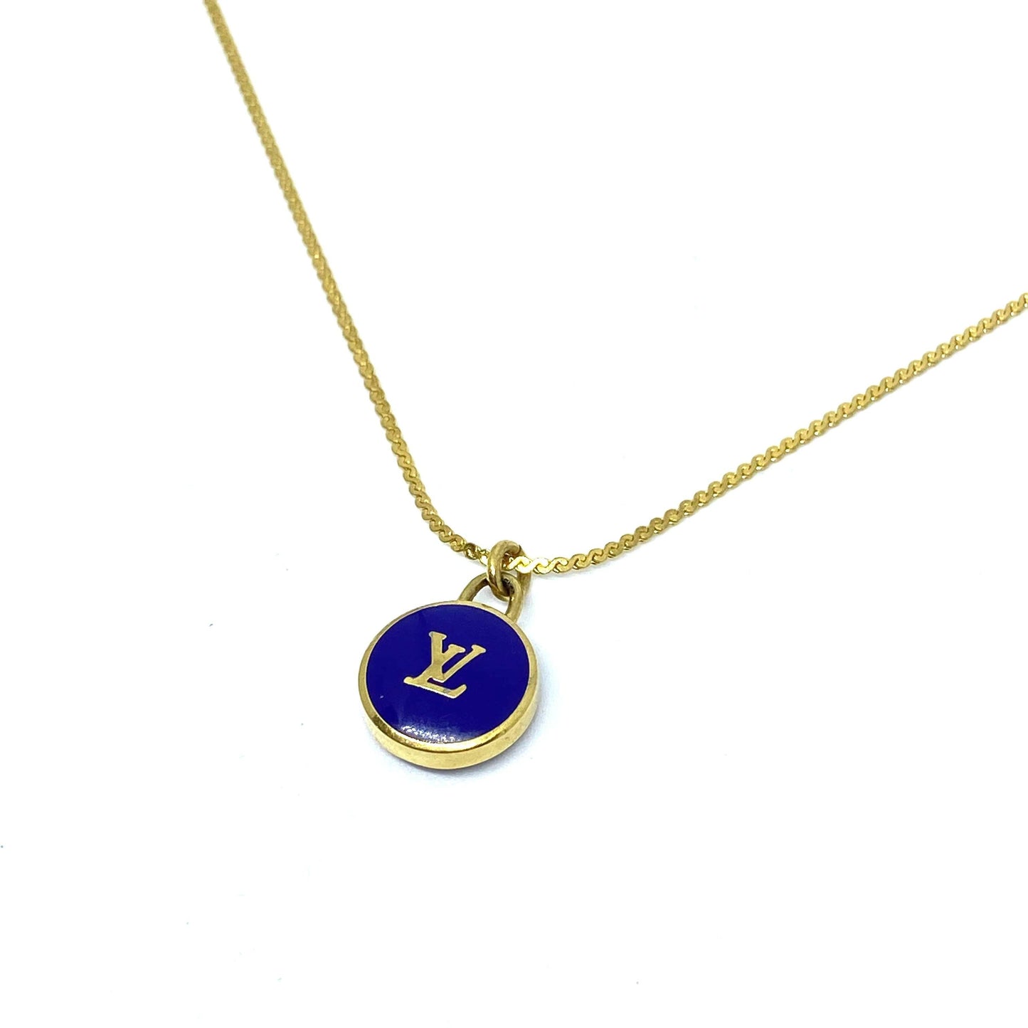 Authentic Louis Vuitton Pendant Logo Blue dark Pastilles