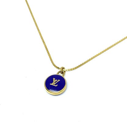 Authentic Louis Vuitton Pendant Logo Blue dark Pastilles