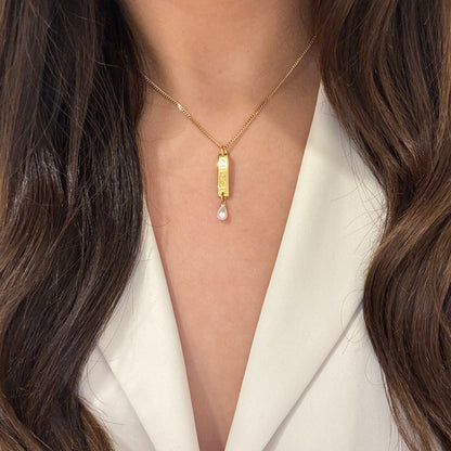 Authentic repurposed Gucci engraved necklace
