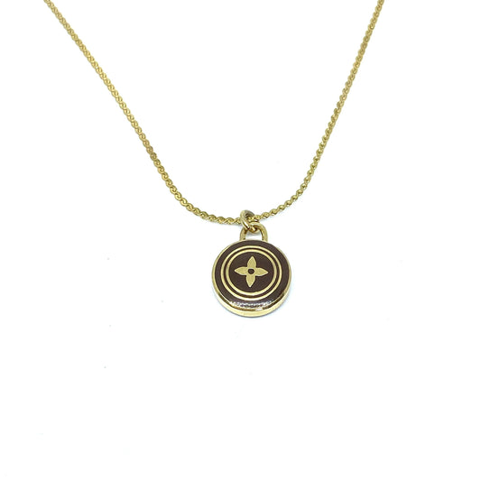 Authentic Louis Vuitton Chocolate Pendant Necklace