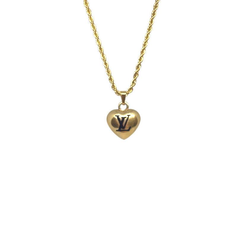 Authentic Louis Vuitton  Black Heart Charm- Reworked Necklace