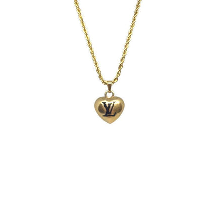 Authentic Louis Vuitton  Black Heart Charm- Reworked Necklace