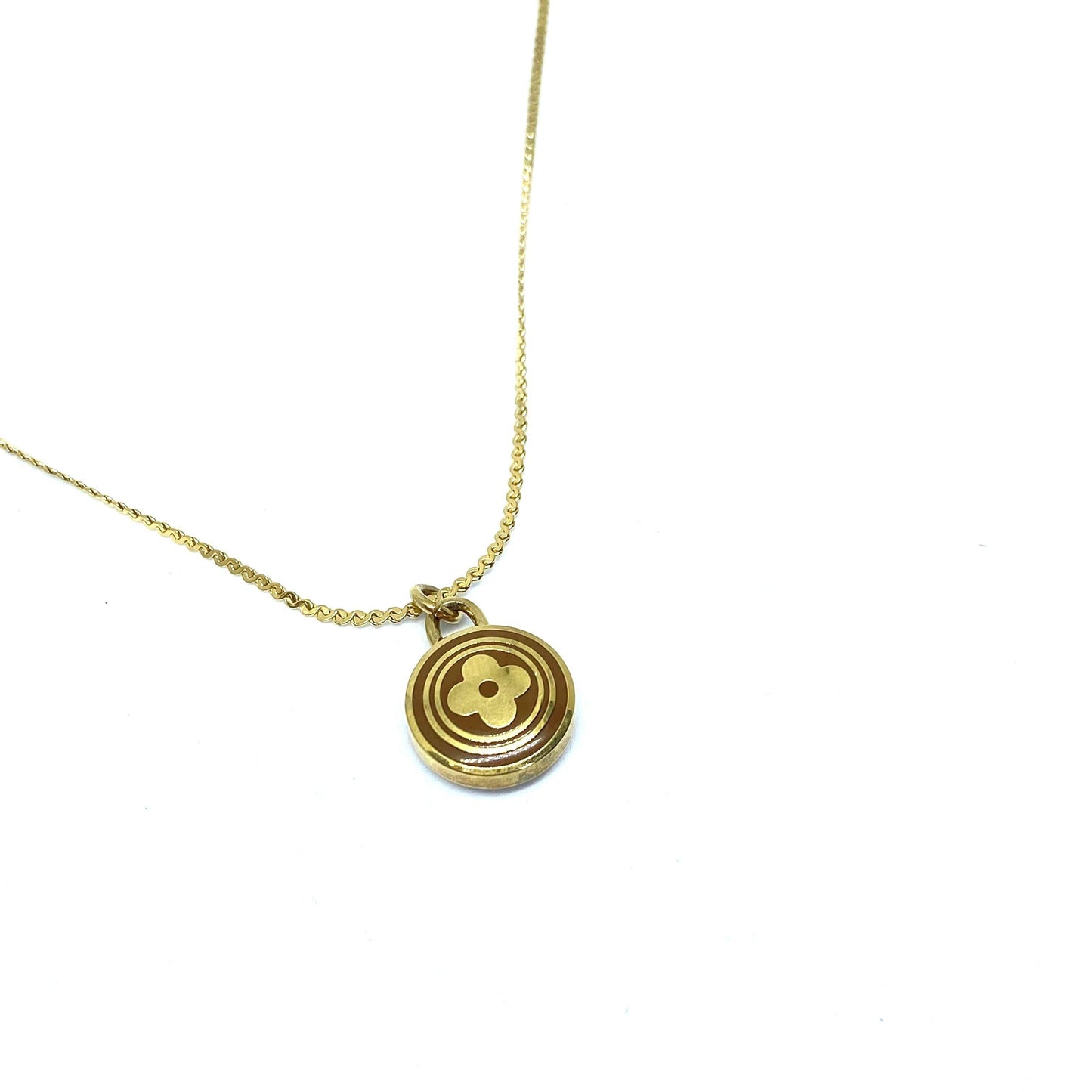 Authentic Louis Vuitton Siena Flower Pendant Necklace