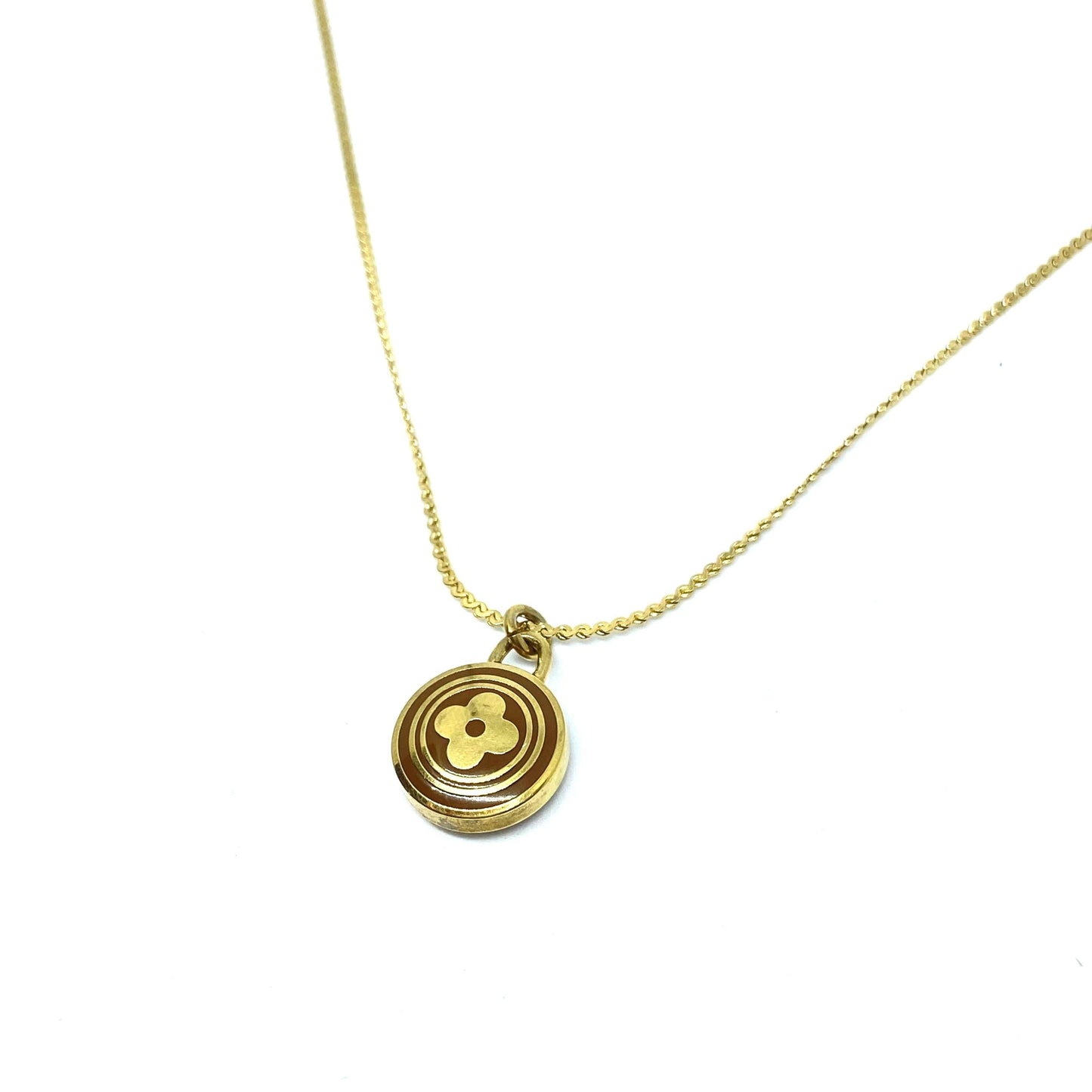 Authentic Louis Vuitton Siena Flower Pendant Necklace