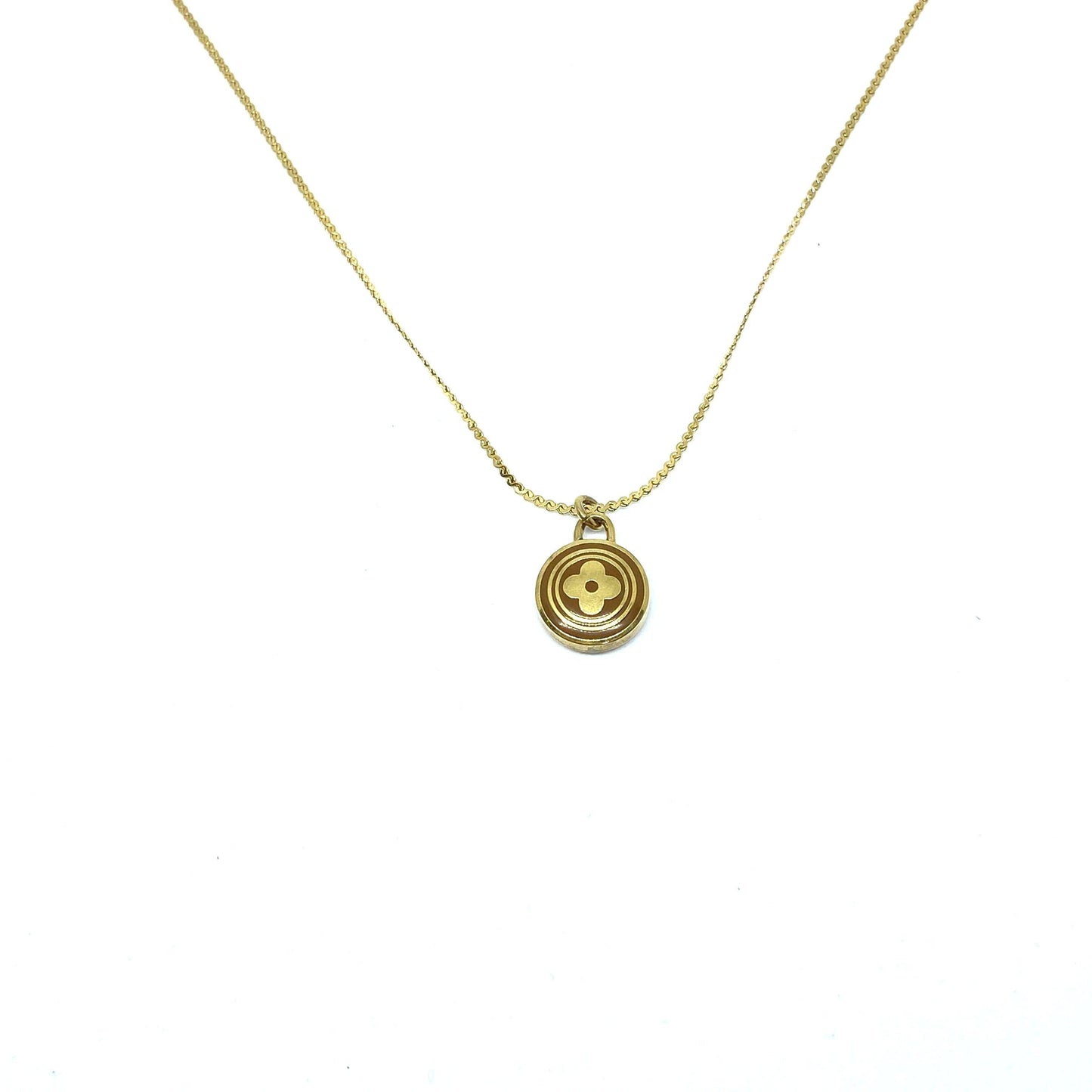 Authentic Louis Vuitton Siena Flower Pendant Necklace