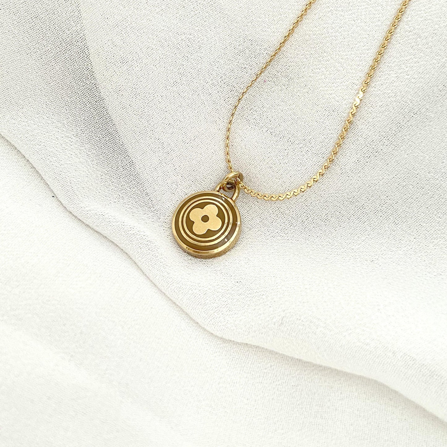 Authentic Louis Vuitton Siena Flower Pendant Necklace