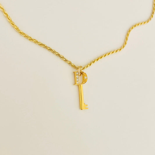 Authentic repurposed Dior key necklace