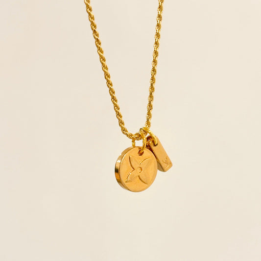 Authentic repurposed Louis Vuitton monogram necklace
