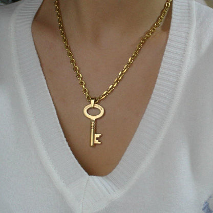 Authentic Louis Vuitton Key Pendant Reworked Necklace