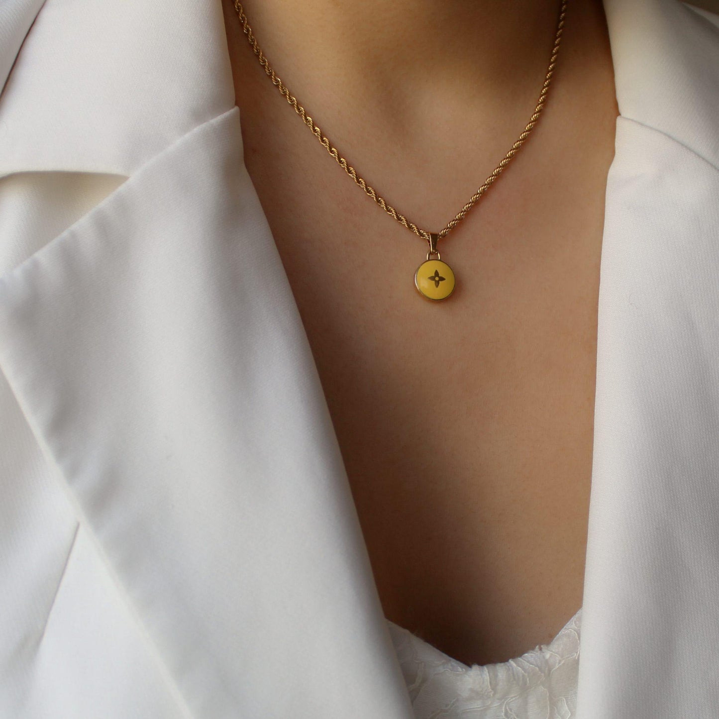 Authentic Louis Vuitton Yellow Pendant- Necklace
