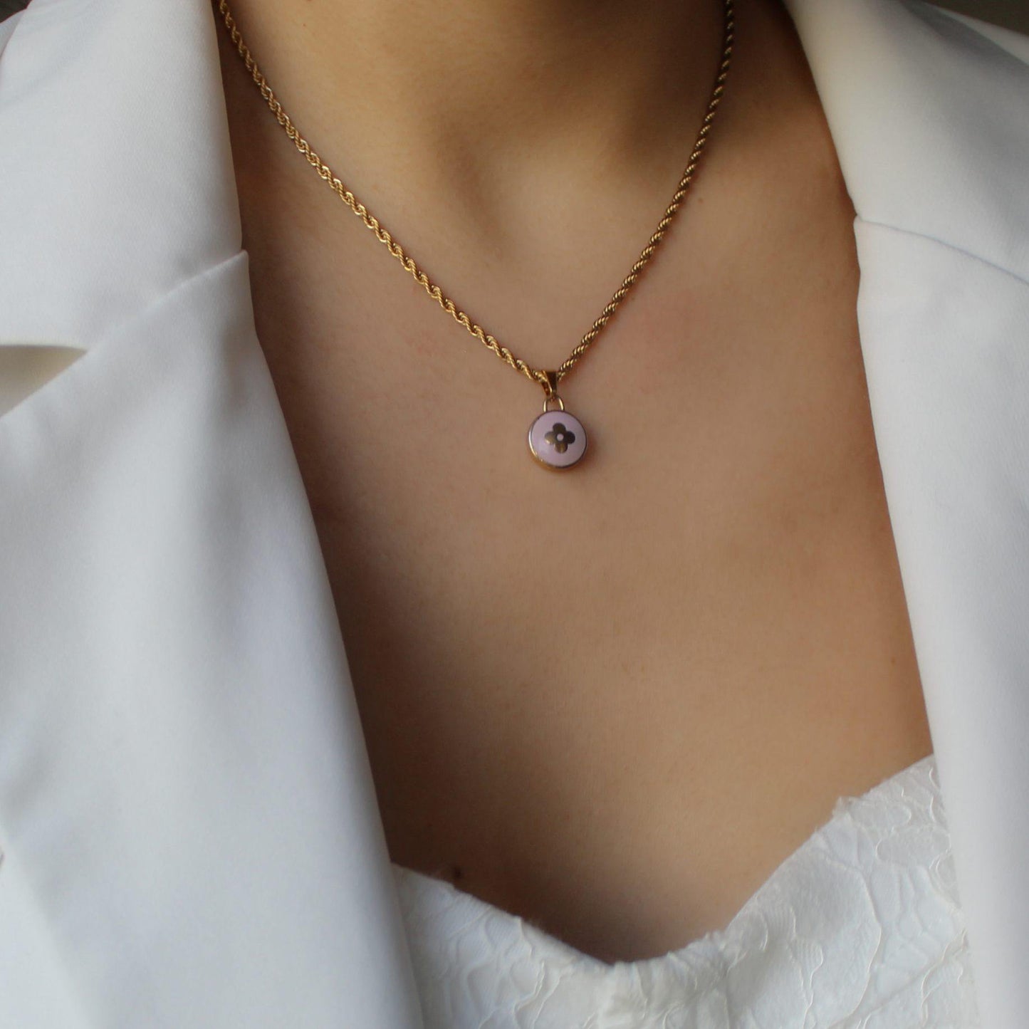 Authentic Louis Vuitton Purple Pendant- Necklace