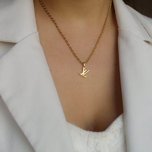 Authentic Louis Vuitton Pendant Logo Reworked Pendant