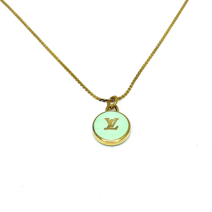 Authentic Louis Vuitton Logo Mint Pendant- Necklace