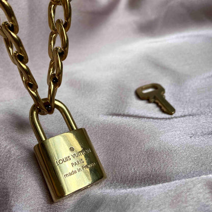 Louis Vuitton Padlock with Chunky Chain Necklace