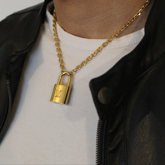Louis Vuitton Padlock with Rolo Chain Necklace For him