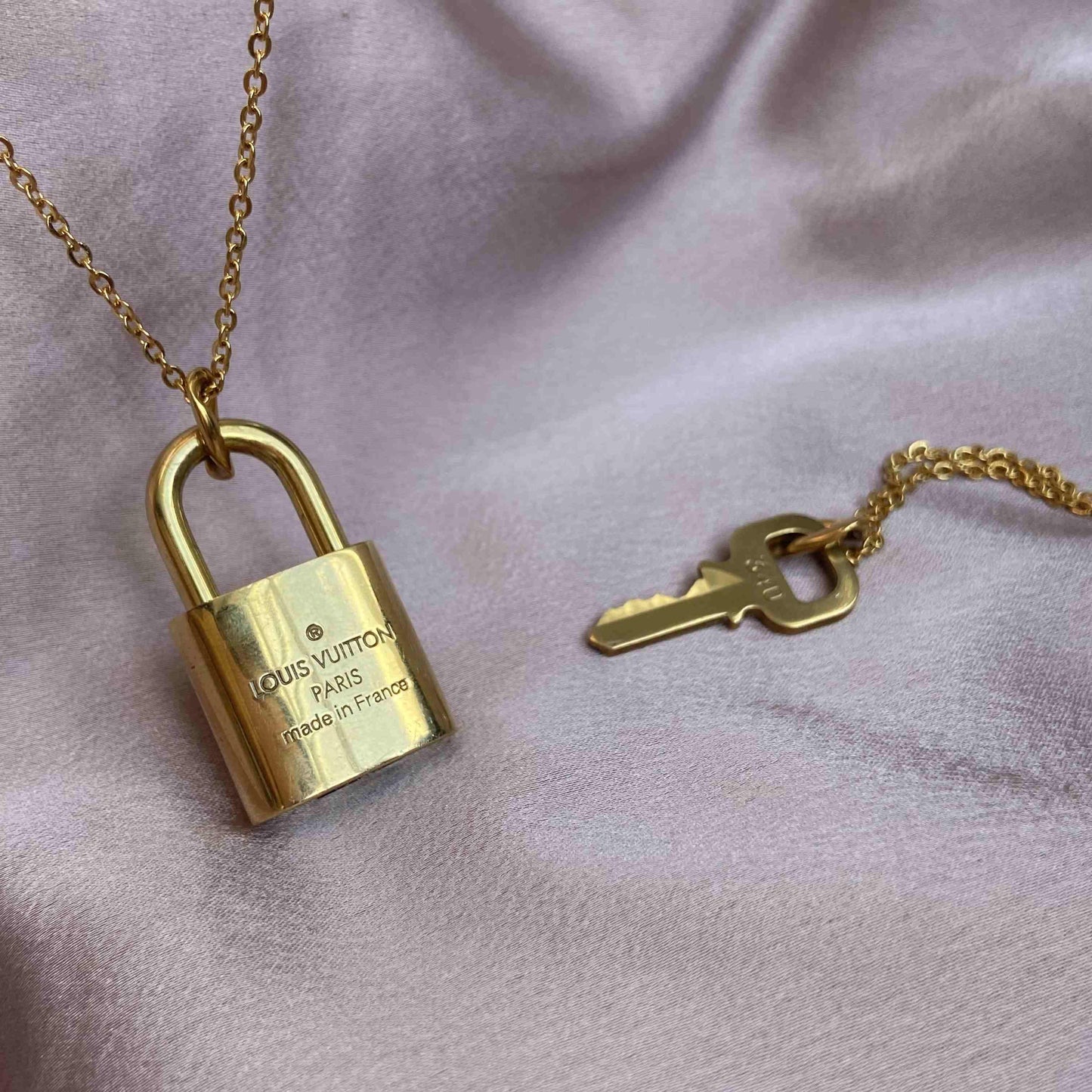 Louis Vuitton Padlock Necklace with Double Layer Chain