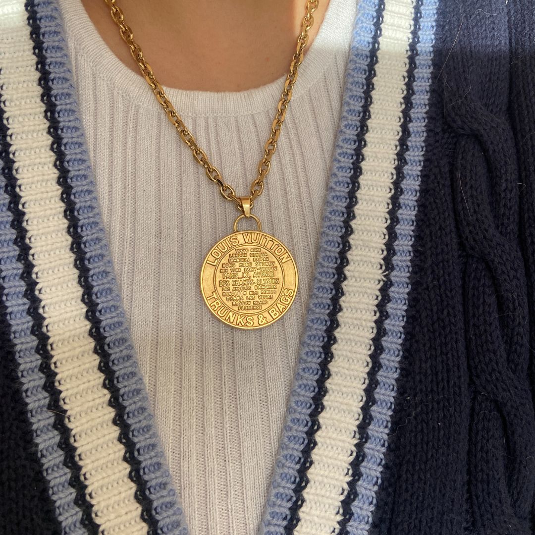 Authentic Louis Vuitton Large Pendant- Reworked Necklace