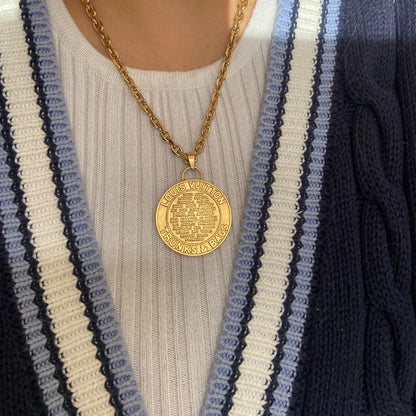 Authentic Louis Vuitton Large Pendant- Reworked Necklace