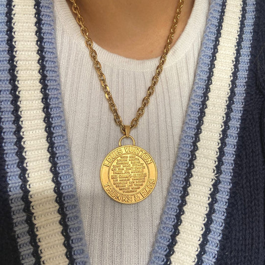 Authentic Louis Vuitton Large Pendant- Reworked Necklace
