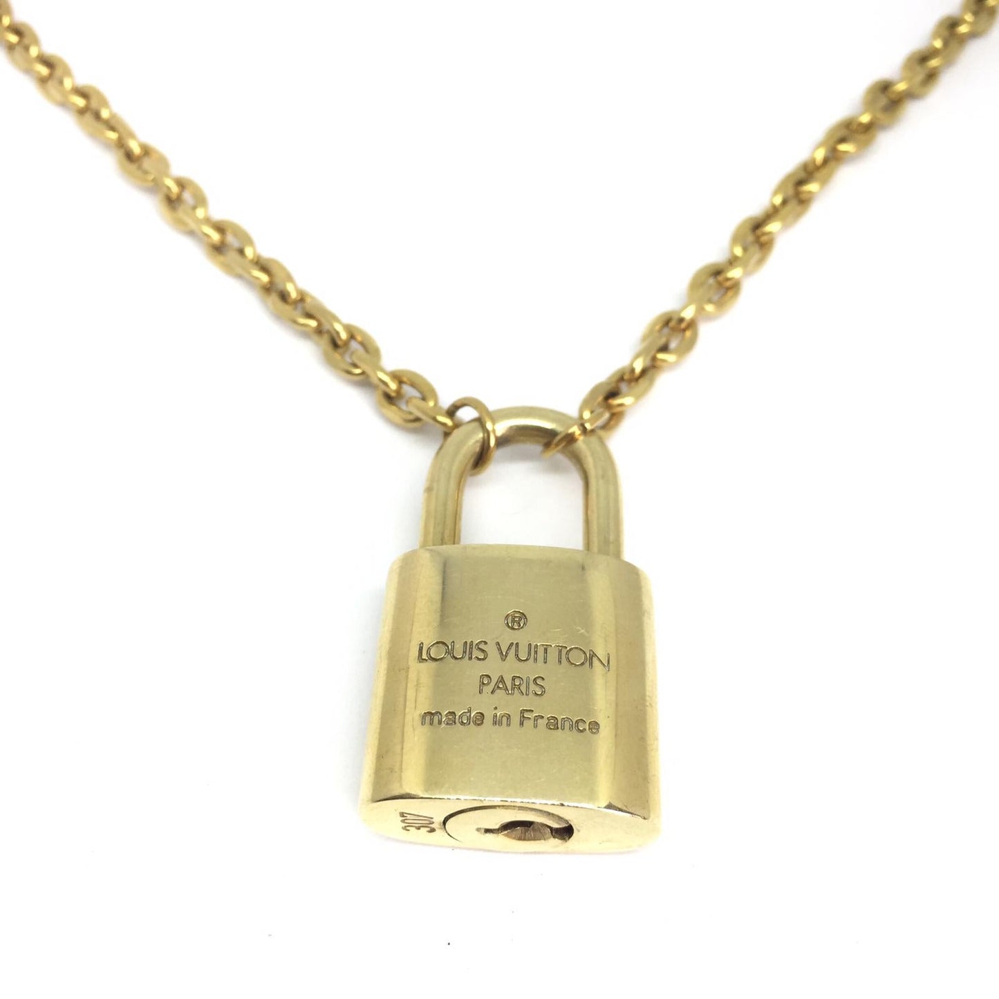 Louis Vuitton Padlock with Rolo Chain Necklace