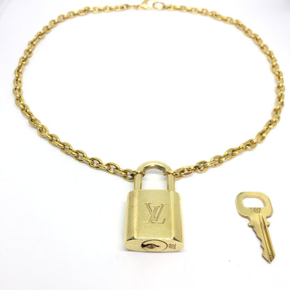 Louis Vuitton Padlock with Rolo Chain Necklace