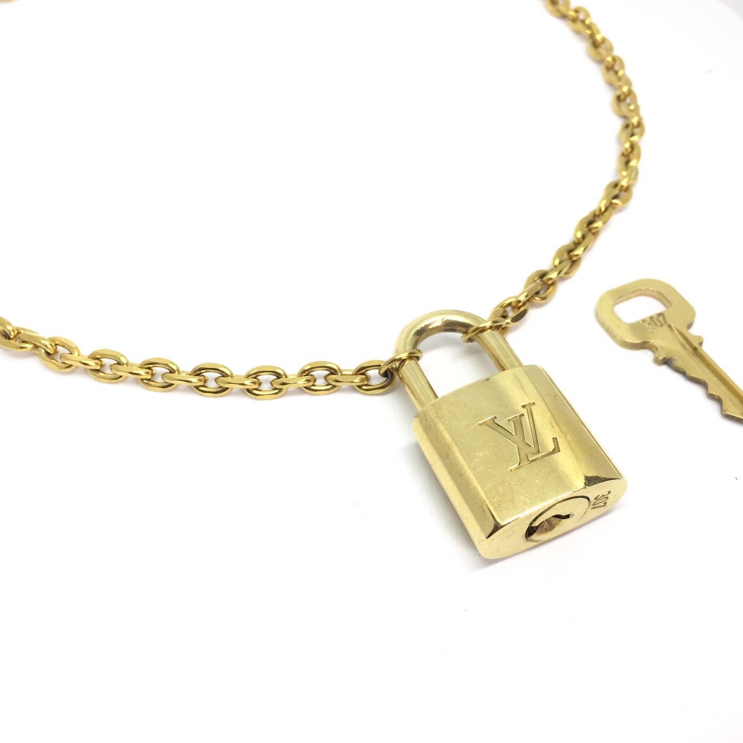 Louis Vuitton Padlock with Rolo Chain Necklace