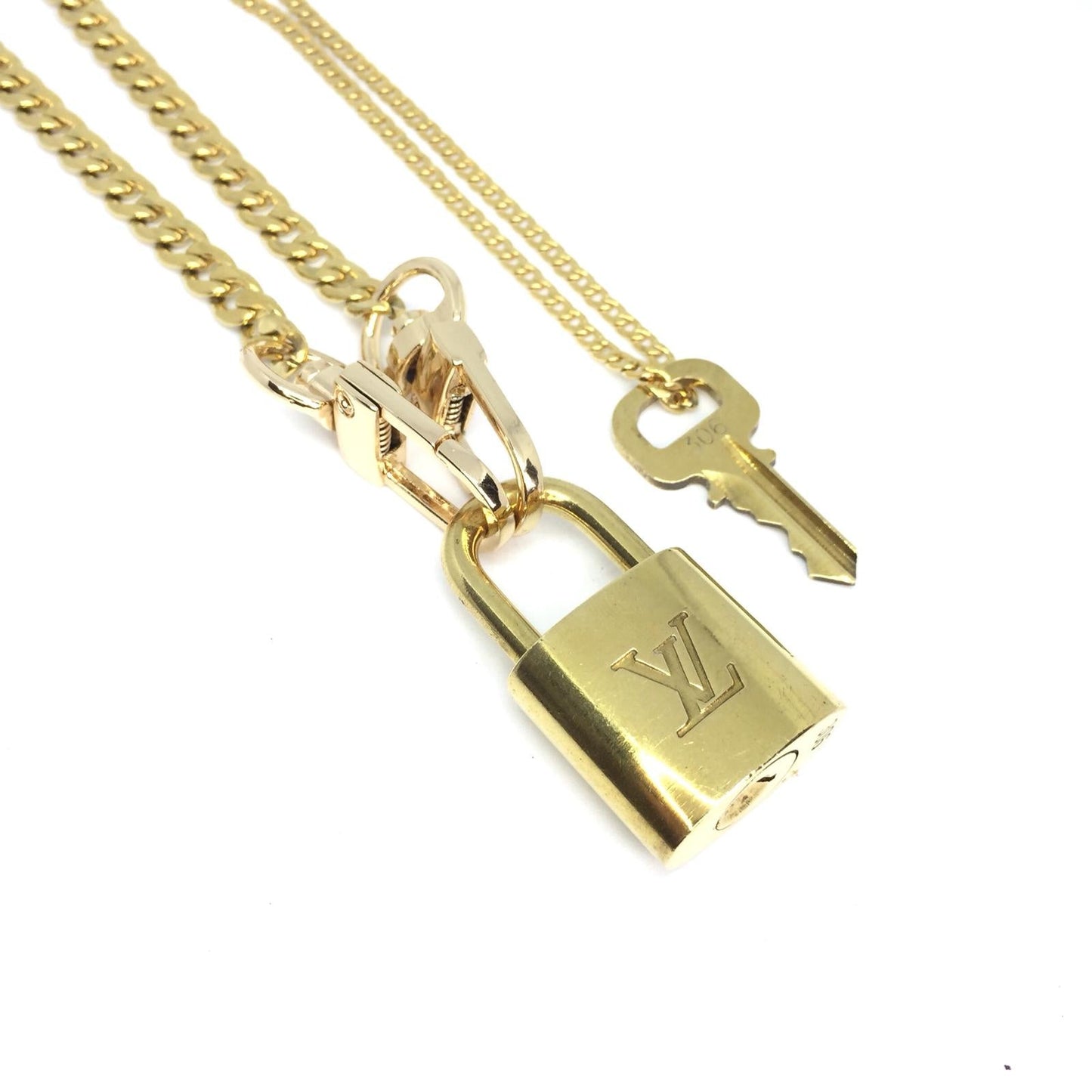 Louis Vuitton Padlock Necklace with Double Chain