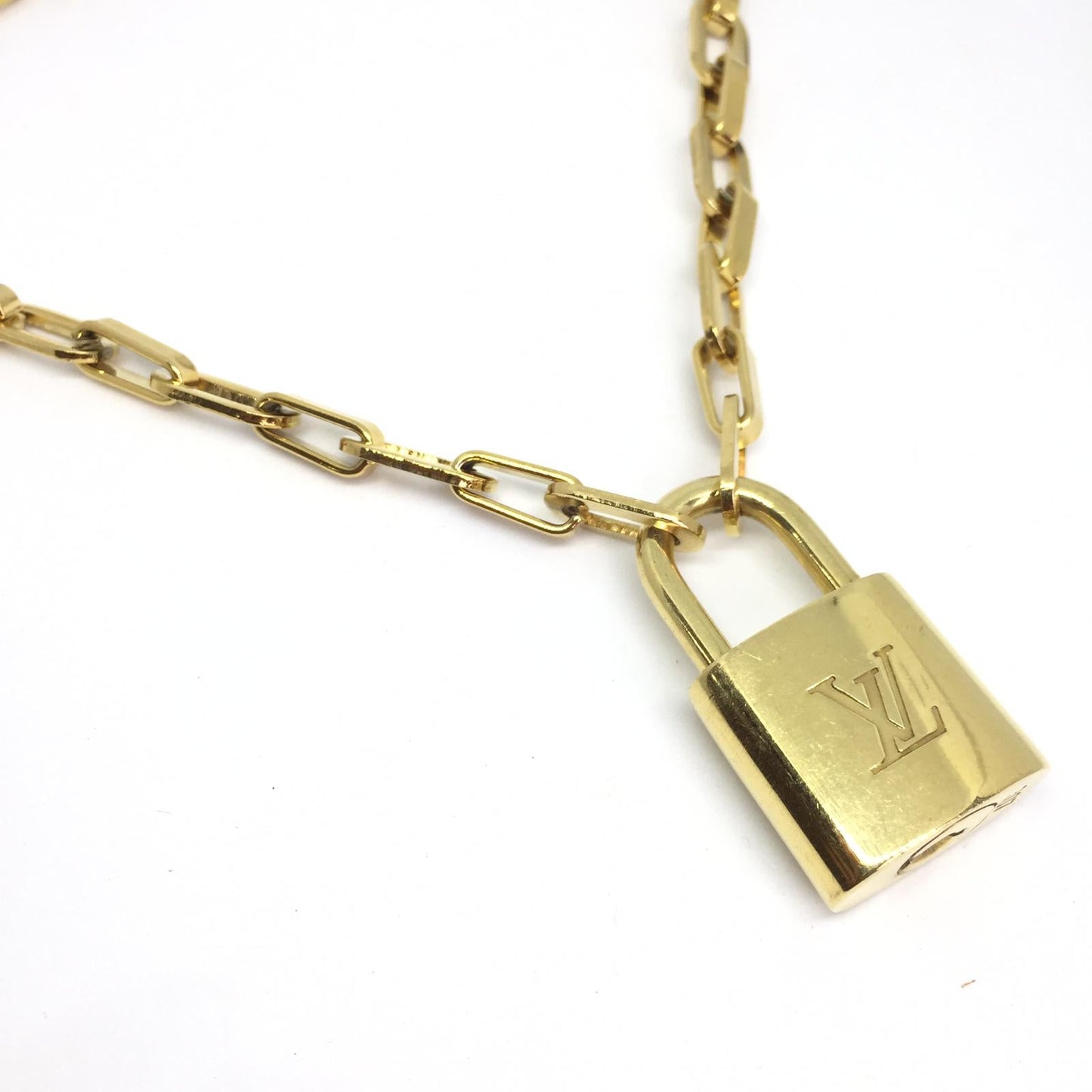 Padlock Geometric Link Necklace NO KEY