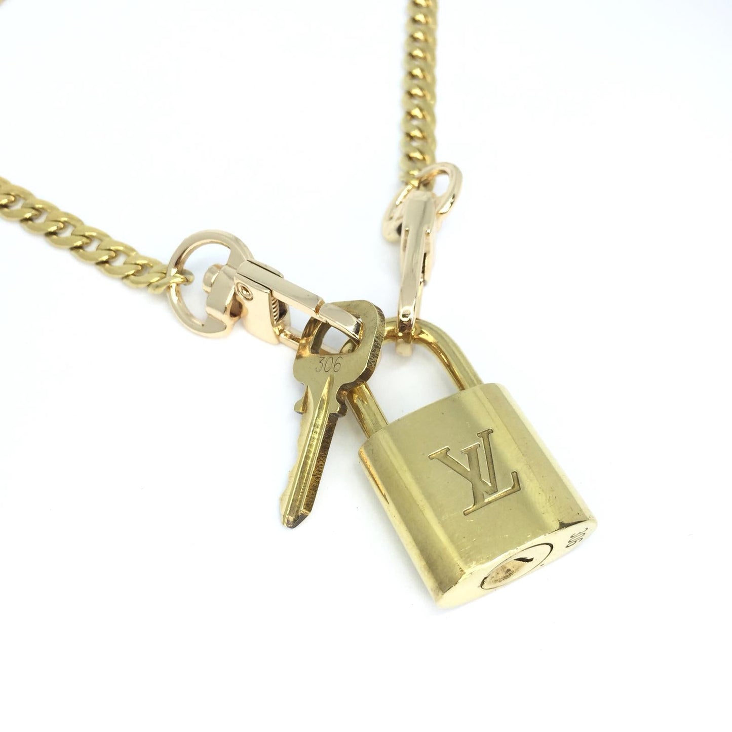 Padlock with Key Necklace with Cuban Chain