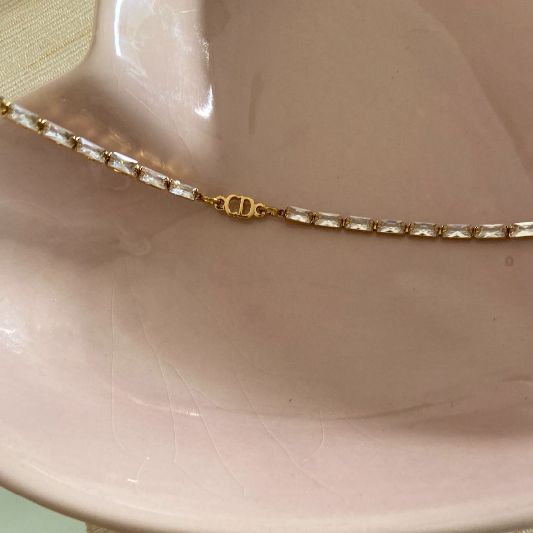 Authentic Mini CD Dior pendant- Reworked Diamante Choker